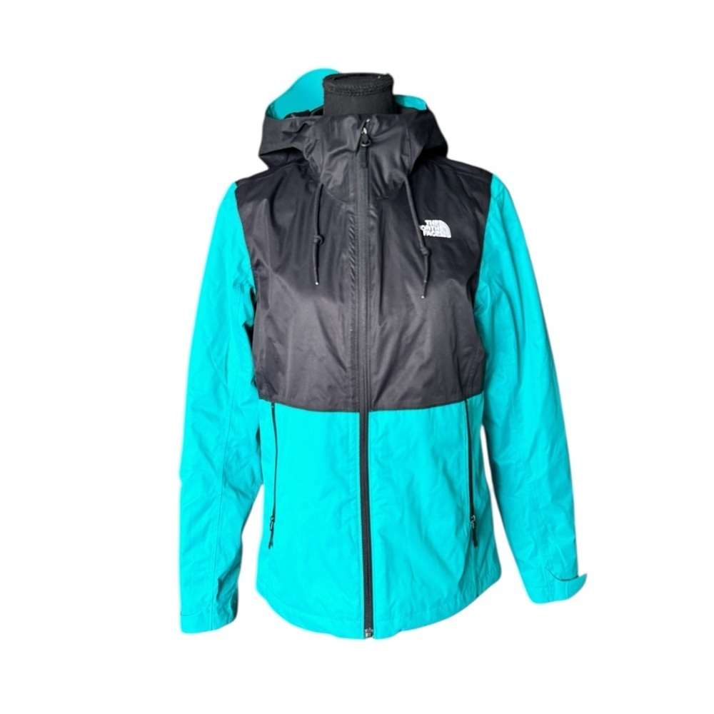 The North Face Women’s 2-in-1 DryVent Jacket Teal Black Zip-In Fleece Hooded My